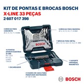 Kit de Pontas e Brocas X-Line com 33 peças Bosch