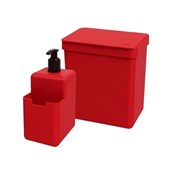 Kit Dispenser com Lixeira 2,5L Single  Vermelho Brinox