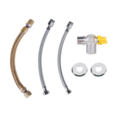 Kit Flexível para Aquecedor a Gás Alta Vazão 40cm Registro em L Astra  Kit Flexível para Aquecedor a Gás Alta Vazão 40cm Registro em L Astra