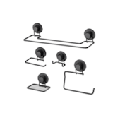 Kit para Banheiro Faciliti com Ventosa Preto Schmitt Kit para Banheiro Faciliti com Ventosa Preto Schmitt