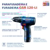 Kit Parafusadeira/Furadeira de impacto GSR 120-LI e Chave de Impacto GDR 120-LI 12V 2 Baterias e Maleta Bosch