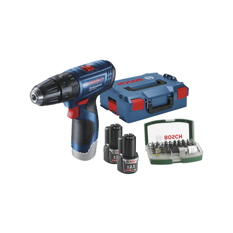 Kit Parafusadeira/Furadeira GSR 120-LI, Kit Promoline e Maleta Bosch