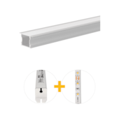 Kit Perfil Embutido 10W/m 4000K Branco 1M Bronzeart