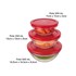 Kit Pote de Vidro com Tampa Plástica Vermelha 3 Peças Euro Home