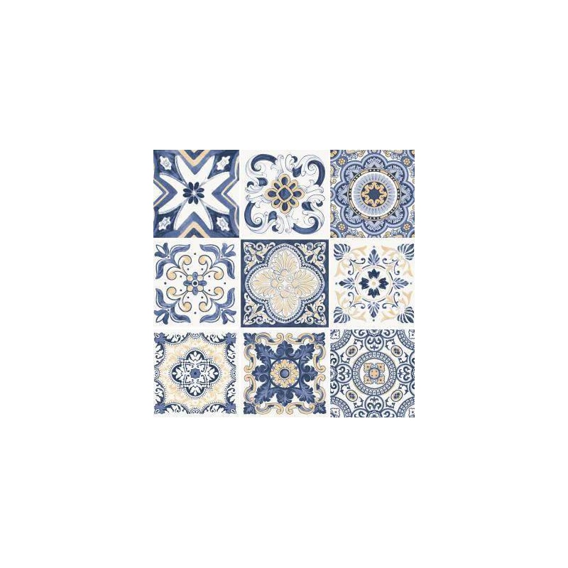 Kit Revestimento 17x17 Tipo A Azulejo Português  9 peças Yellow Biancogres