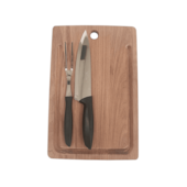 Kit Tábua de Madeira com Garfo e Faca para Churrasco Tramontina