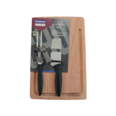 Kit Tábua de Madeira com Garfo e Faca para Churrasco Tramontina