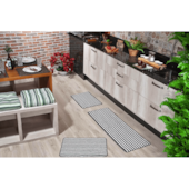 Kit Tapete Ouro para Cozinha 3 Peças Preto Oásis