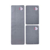 Kit Tapete Prata para Cozinha 3 Peças Oásis Kit Tapete Prata para Cozinha 3 Peças Oásis