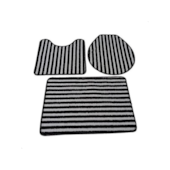 Kit Tapete Slim para Banheiro 3 Peças Preto Oásis
