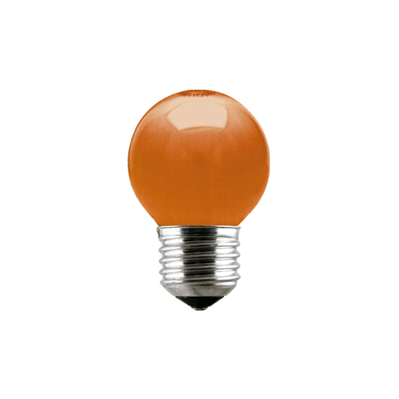 Lâmpada Incandescente Bolinha 15W Laranja Taschibra