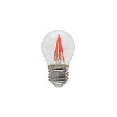 Lâmpada LED Bolinha G45 Filamento Vermelho Taschibra