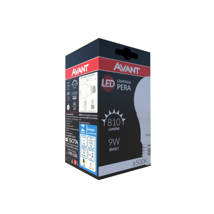 LAMPADA LED PERA AVANT 9W BIV MG810