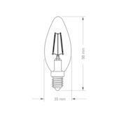 Lâmpada LED Filamento Vela 3W Âmbar Taschibra