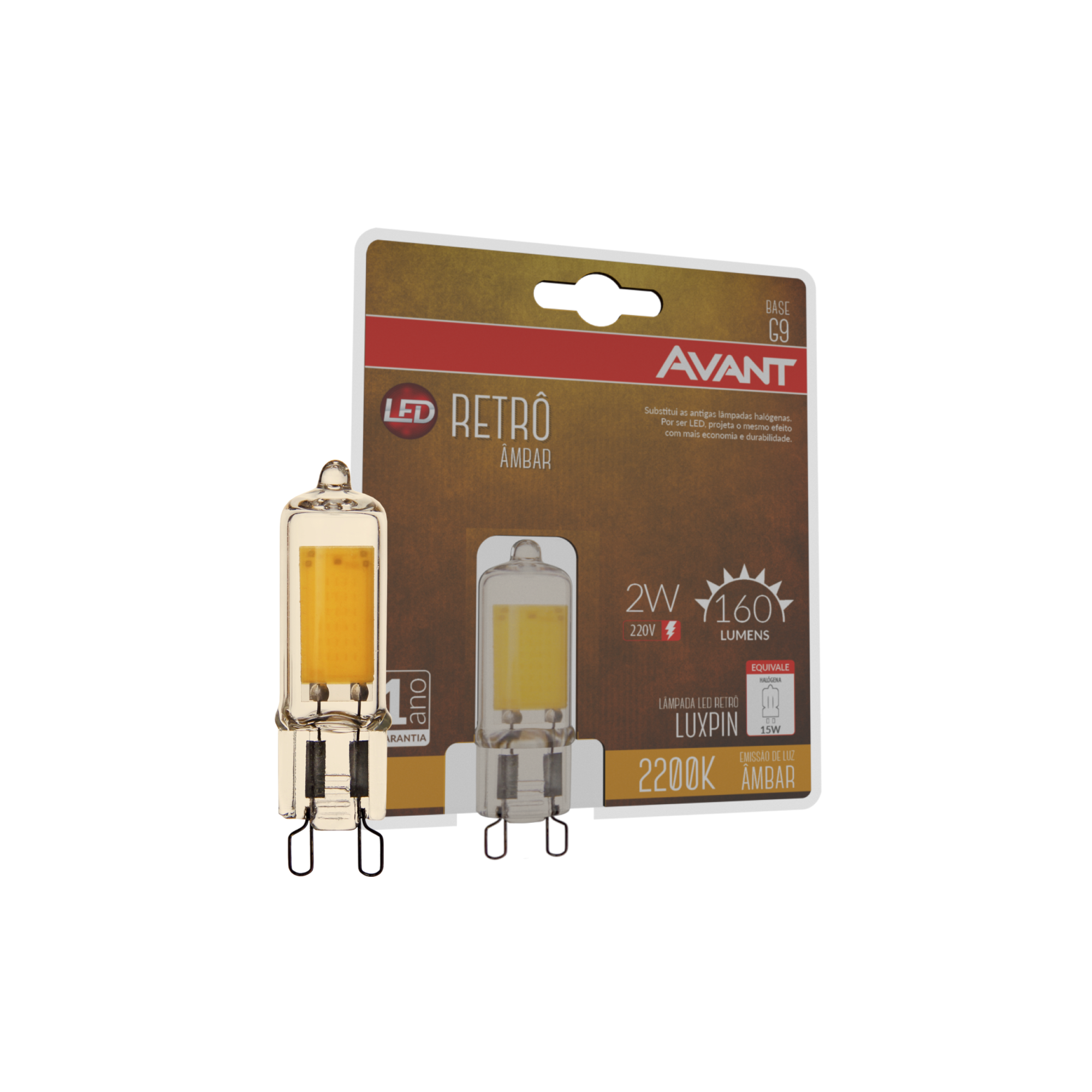 Lâmpada LED Retrô 2W 2200K Avant - Apotiguar