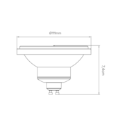 Lâmpadas AR111 Refletora Dimerzável LED 24° 12w Alto IRC 2.700K Brilia 