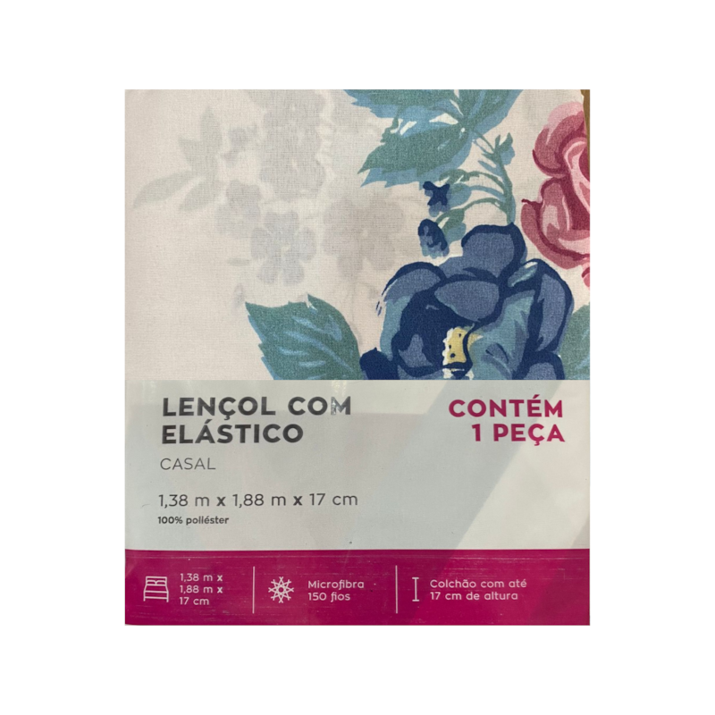 Lençol Casal Estampado com Elástico Camesa (Modelos Sortidos)