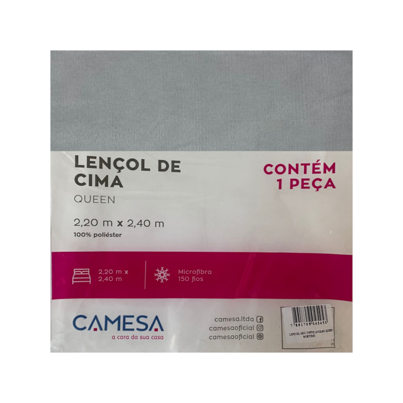 Lençol Queen Liso sem Elástico Camesa (Cores Sortidas)