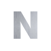 Letra N para Casa Escovado 12,5cm com Adesivo Primafer Letra N para Casa Escovado 12,5cm com Adesivo Primafer