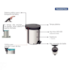 Lixeira em Aço Inox com Pedal New 5 Litros Tramontina