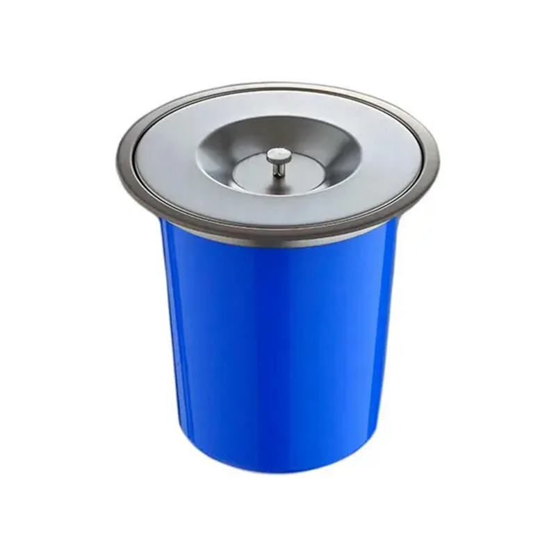 Lixeira Inox de Embutir Redondo 5 Litros Casa Ok