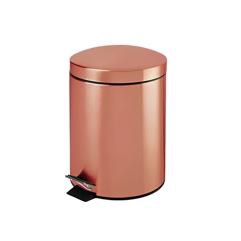 Lixeira Inox Rose Gold com Pedal 3L Casa Ok