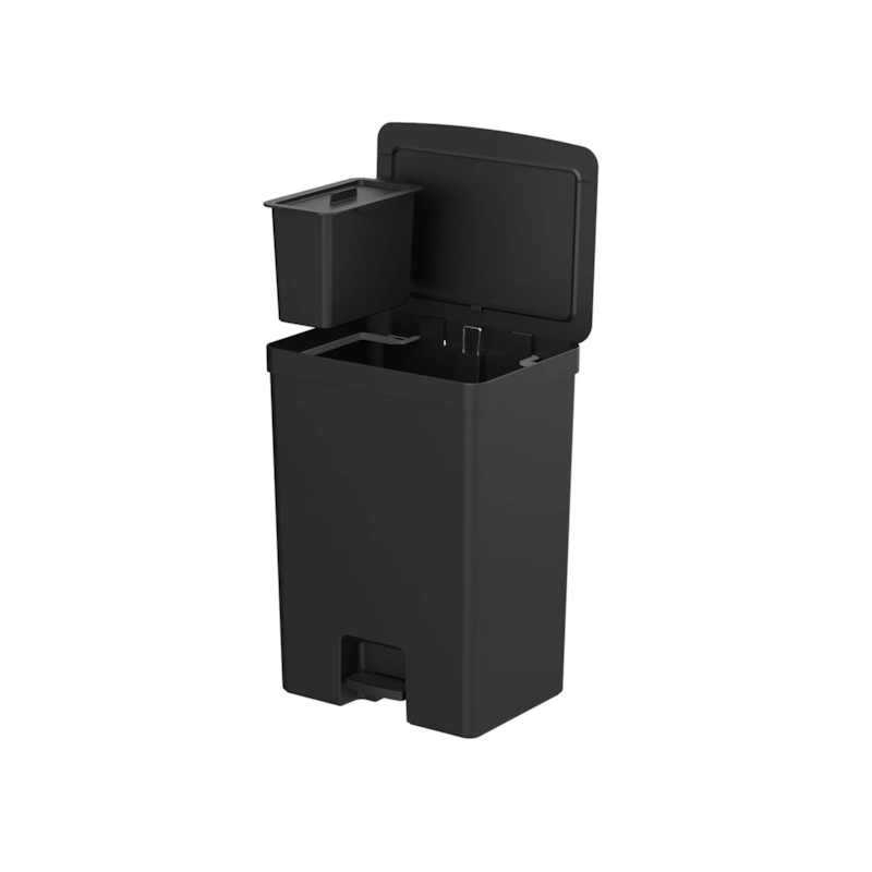 Lixeira Pedal Trium 46+4L Preto Ou