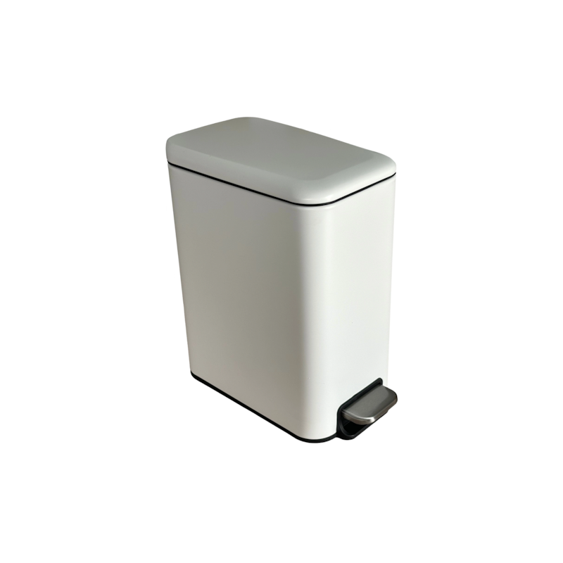 Lixeira Retangular Slim 5L Branco Casa Ok