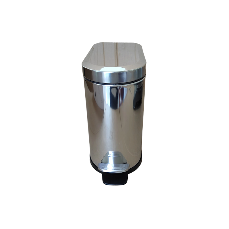 Lixeira Retangular Slim 5L Cromada Casa Ok