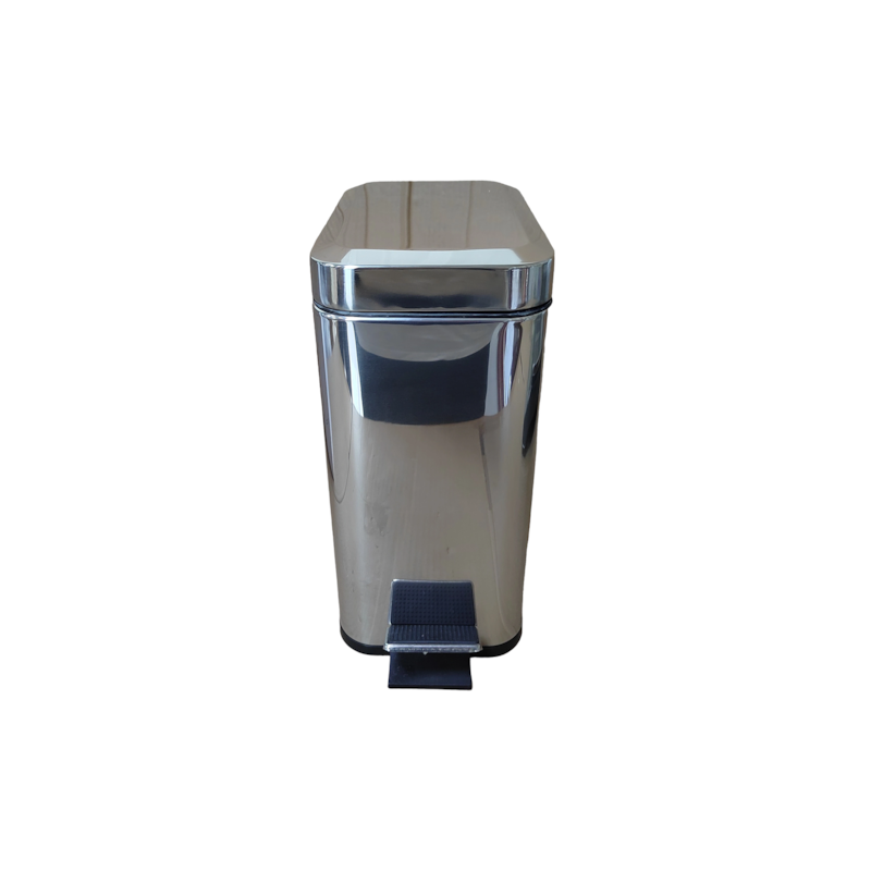 Lixeira Retangular Slim 6L Cromada Casa Ok