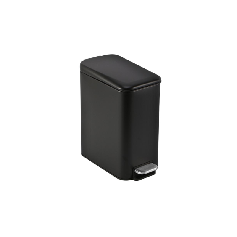 Lixeira Retangular Slim 6L Preto Casa Ok