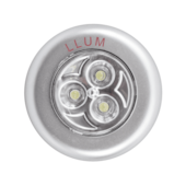 Luminária a Pilha Button 3 LEDs Prata Bronzearte