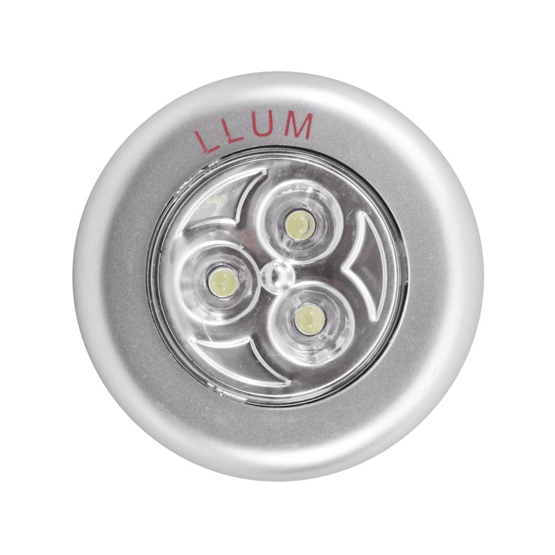 Luminária a Pilha Button 3 LEDs Prata Bronzearte
