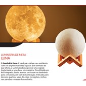 Luminária de Mesa Lua Cheia 3D Luna Avant  1.5W Bege Bivolt.