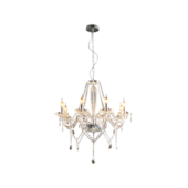 Lustre Baronesa Vidro Transparente 8xE14 Canopla Cromada Avant