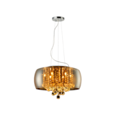 Lustre Wessex Vidro Âmbar Translúcido 5XG9 Canopla Cromada Avant Lustre Wessex Vidro Âmbar Translúcido 5XG9 Canopla Cromada Avant