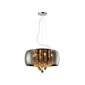 Lustre Wessex Vidro Fumê Espelhado 6XG9 Canopla Cromada Avant