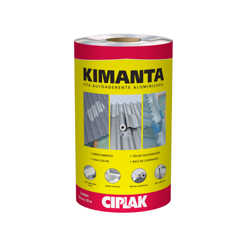 Manta Asfáltica Kimanta Fita Aluminizada 30cmx10m Ciplak