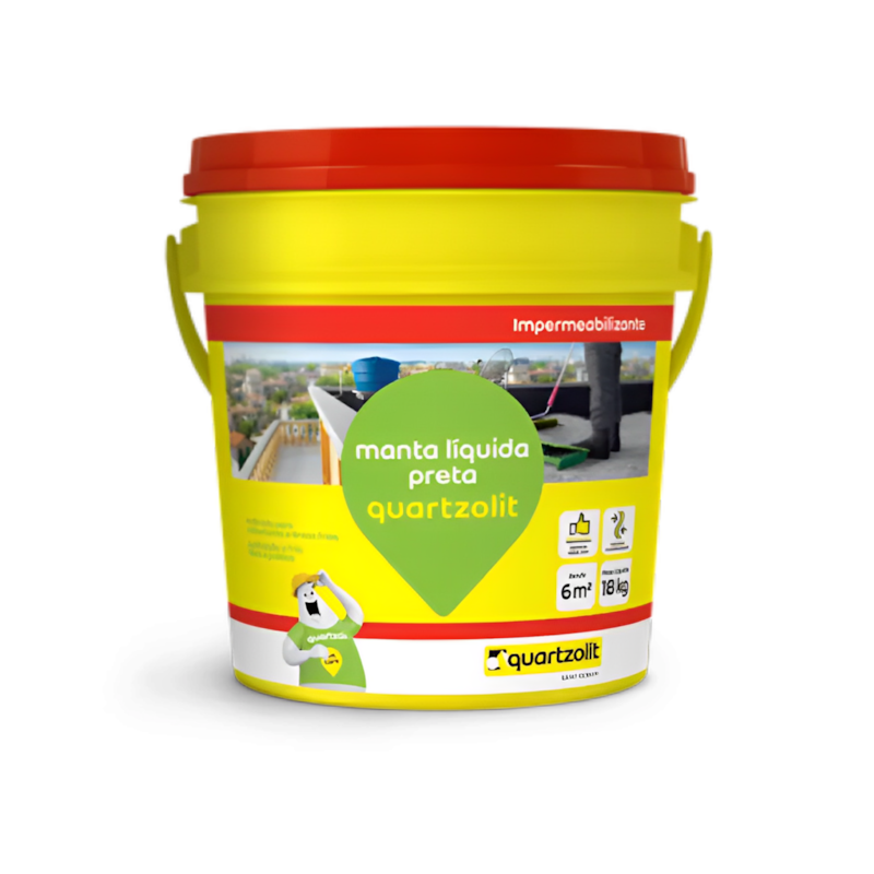Manta Líquida Impermeabilizante Preta 18kg Quartzolit