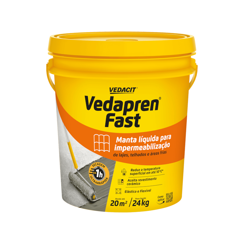 Manta Líquida para Impermeabilização Vedapren Fast Branca 24Kg Vedacit