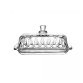 Manteigueira de Cristal com Tampa Radial 18cm x 10,5cm x 8cm Lyor