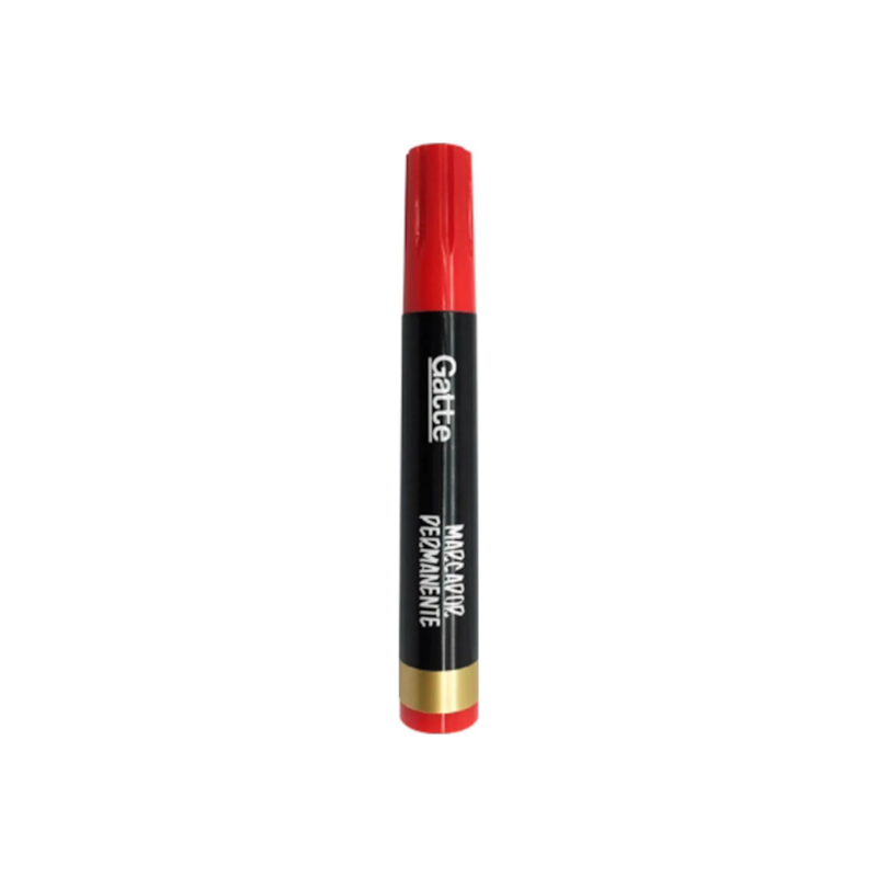 Marcador Permanente Ponta Chanfrada Vermelho Gatte
