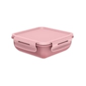 Marmita Hermética Quadrada Bicolor Rosa Ou