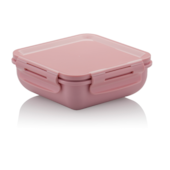 Marmita Hermética Quadrada Rosa Ou  Marmita Hermética Quadrada Rosa Ou