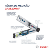 Medidor de Ângulo Digital GAM220 MF Bosch