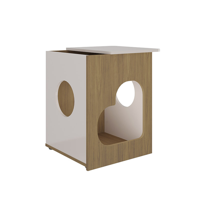 Mesa de Apoio Pet Carvalho com Branco Artely