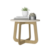 Mesa de Centro Jasmin Branco com Carvalho Artley