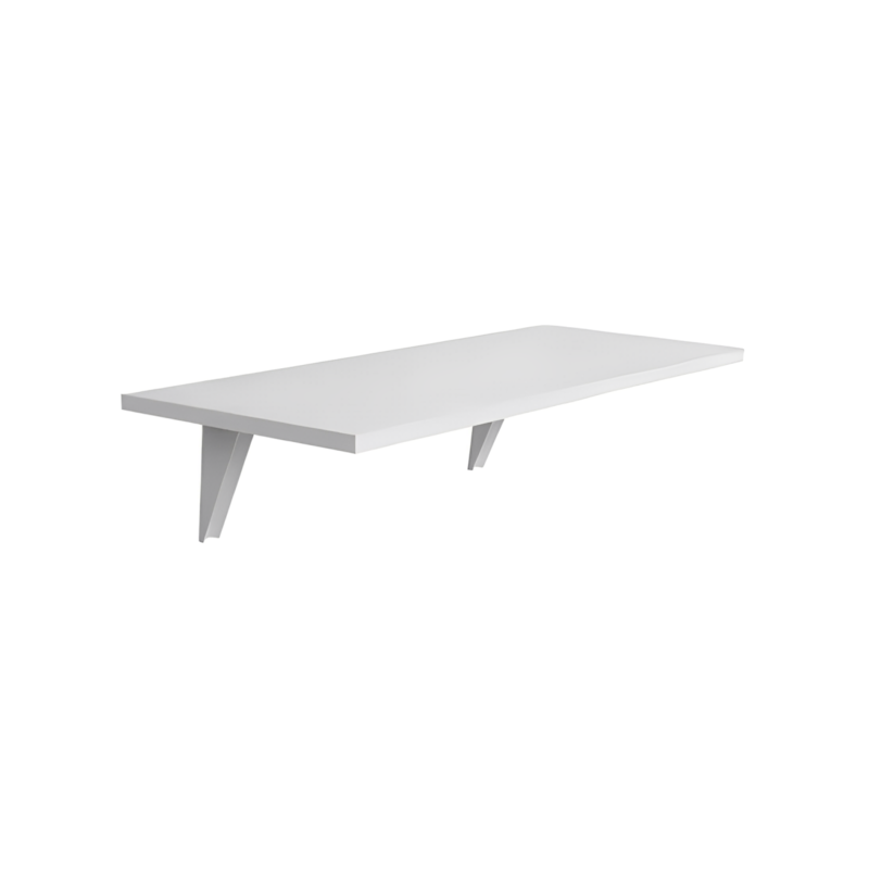 Mesa Dobrável Branca 1,5x40x90cm com Suporte Branco Prat-K