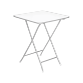 Mesa Dobrável Millenium Quadrada Prata/Branco Metalnew