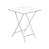 Mesa Dobrável Millenium Quadrada Prata/Branco Metalnew